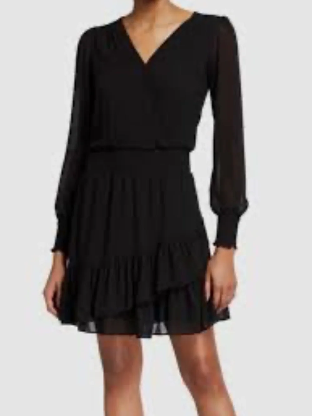 MICHAEL KORS* Smocked-Waist Solid Ruffle Dress